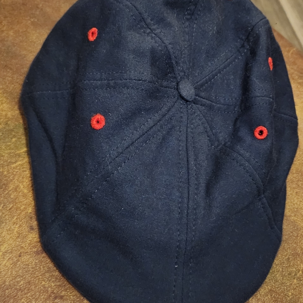 Navy Cap with Red Accents